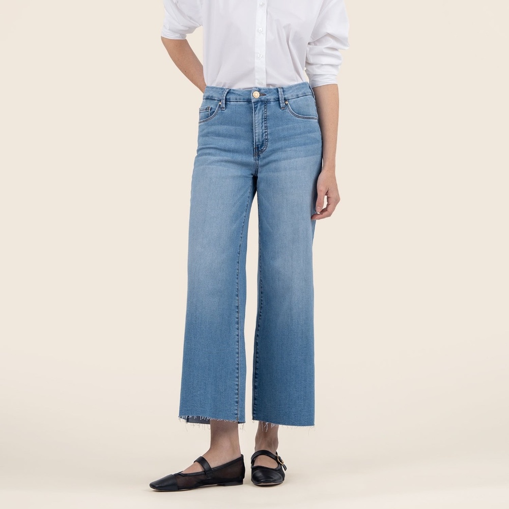 Kut from the Kloth Meg High Rise Wide Leg Size 1616 / Deference W/Lt Base Wash